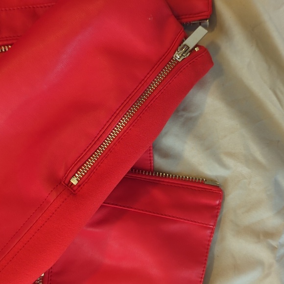 Red New York & Company Moto Jacket - Picture 2 of 5